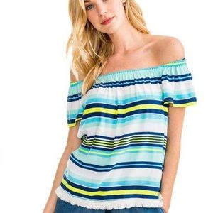 Southern Tide Beatrix Stripe Off The Shoulder Top